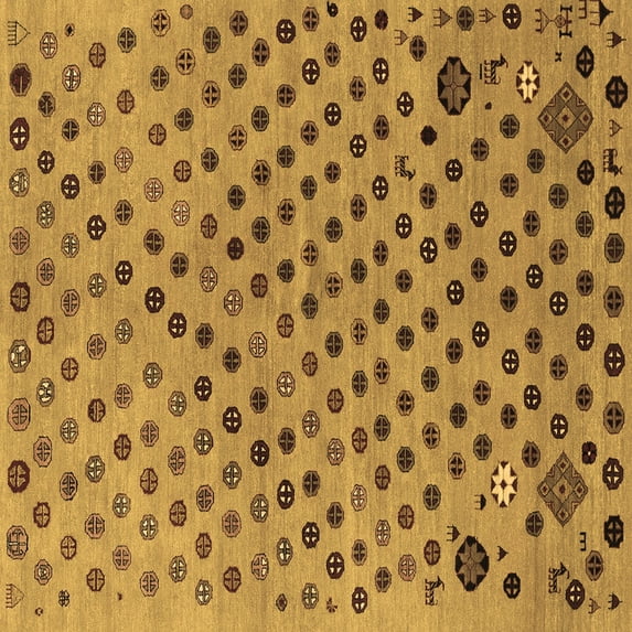 Ahgly Company Indoor Square Oriental Brown Modern Area Rugs, 7' Square