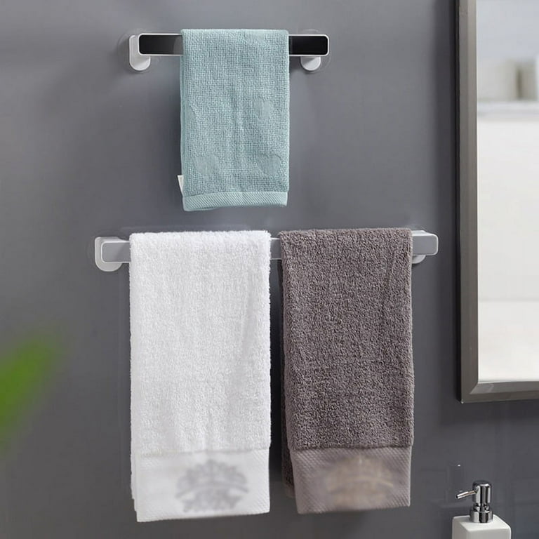 NearMoon Bathroom Towel Bar, Bath Accessories Premium Thicken Stainless Steel Square Shower Towel Rack for Bathroom, Towel Holder Wall M