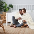 thumbnail image 2 of Deconovo Christmas Sherpa Plush Throw Blanket, Soft Warm Cozy Blanket for Couch Sofa Bed, Machine Washable Decorative Holiday Gift, 60"x80", Beige, 2 of 7