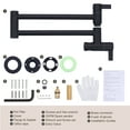 thumbnail image 7 of Brass Wall Mounted Pot Filler Faucet with Double Joint Swing Arms, Commercial Kitchen Pot Faucet in Matte Black, 7 of 7