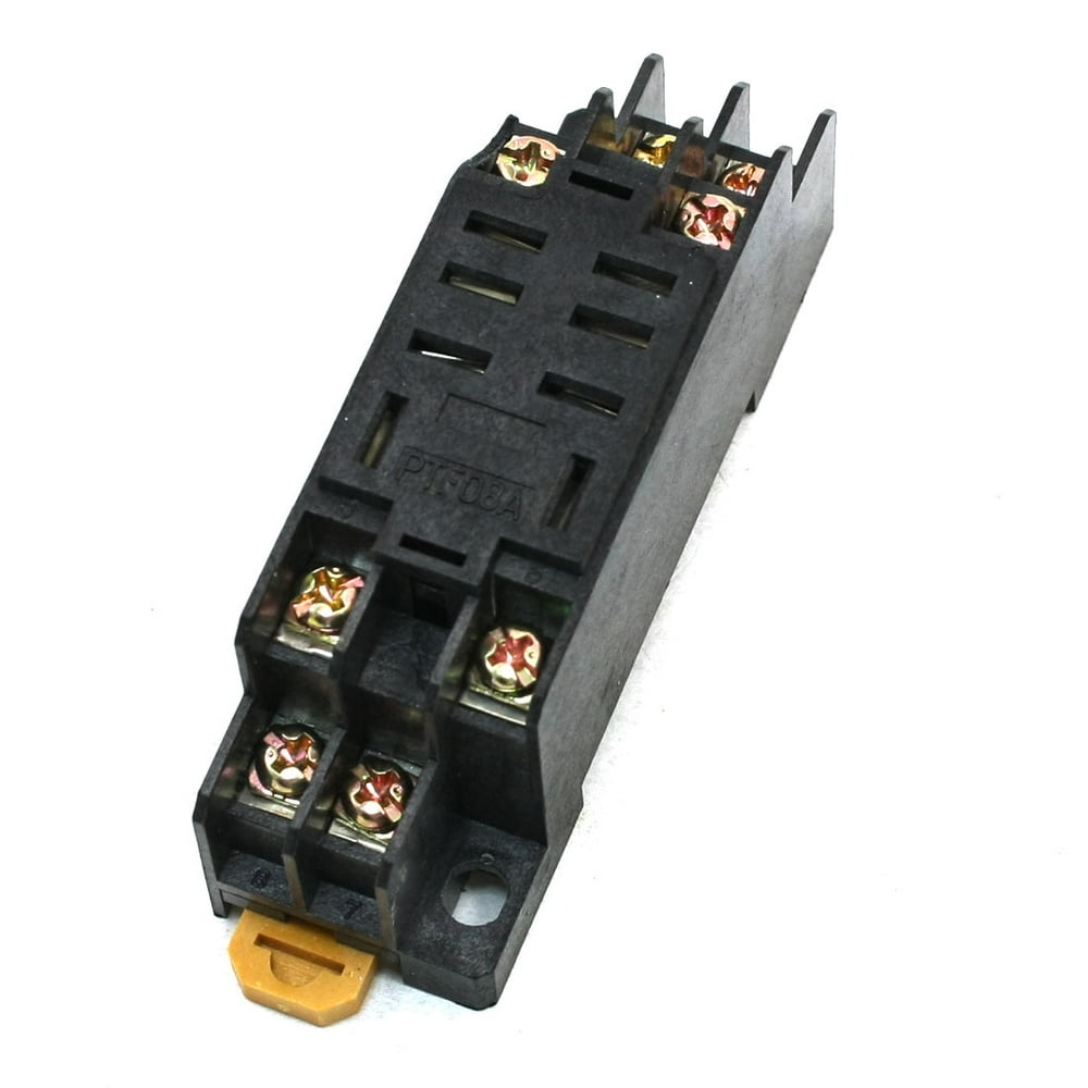 Unique Bargains PTF08A 8P 3mm DIN Rail Power Relay Socket Base Holder