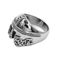 thumbnail image 4 of Men's Viking Helmet Ring 316L Stainless Steel Scandinavian Warrior Berserker Band Fantasy Forge Jewelry, 4 of 6