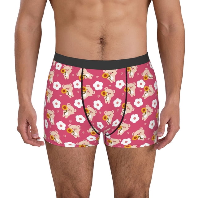 Fotbe Piggy Sunflower Calzoncillos Tipo Boxer con Bolsa de Soporte Total para Hombre, X-Temp Fresco, Transpirable y de Secado Rápido-Small