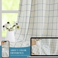 thumbnail image 6 of Buffalo Plaid Window Treatment Set,Light Filtering Curtain Woven Lines Pattern Drapes for Living Room and Bedroom, Semi Sheer Rod Pocket Modern Farmhouse Style 2 Panels 40"x84"x2,Beige&Blue, 6 of 7