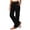 Black, variant on Womens Casual Sweatpants Elastic Waist Drawstring Splited Wide Leg Gym Workout Pants with Pockets
