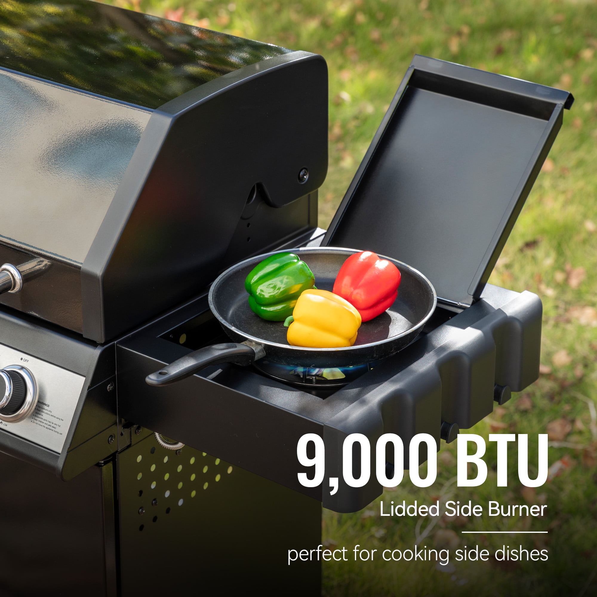Royal Gourmet SG5003H 4-Burner Gas Grill with Lidded Side Burner, Cabinet Style Propane Gas Grill
