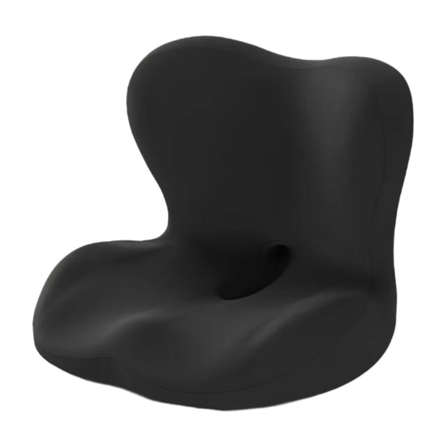 Almohadilla antideslizante para coche, soporte lumbar para el hogar, cojín de respaldo de asiento de espuma viscoelástica Negro