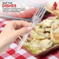 thumbnail image 5 of Clear Plastic Forks (300 Pack) - Party Disposable Forks - Heavyweight Utensils - Plastic Cutlery Bulk for Events, Everyday Meals, Take-Out, Restaurant, Office, School, Picnics, BBQs - Stock Your Home, 5 of 7