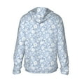 thumbnail image 2 of Picia Gray White Floral Women's Men's UPF 50+ Sun Protection Hoodie Shirt Long Sleeve SPF Fishing Outdoor UV Hiking Lightweight Shirts-X-Large, 2 of 9