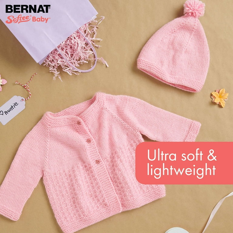 Bernat Softee Baby Yarn - Lot of 2 Partial Skeins - Baby Baby & Pink