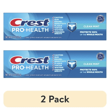 (2 pack) Crest Pro-Health Clean Mint Toothpaste (4.3oz), Single