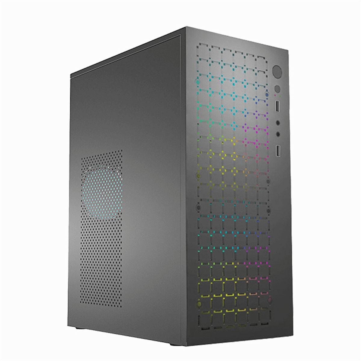 2X MINI Computer Case M-ATX/ ITX Computer PC USB2.0 Chassis Support SSD 3.5 Inch HDD Mini PSU Case,2 x computer case,Black