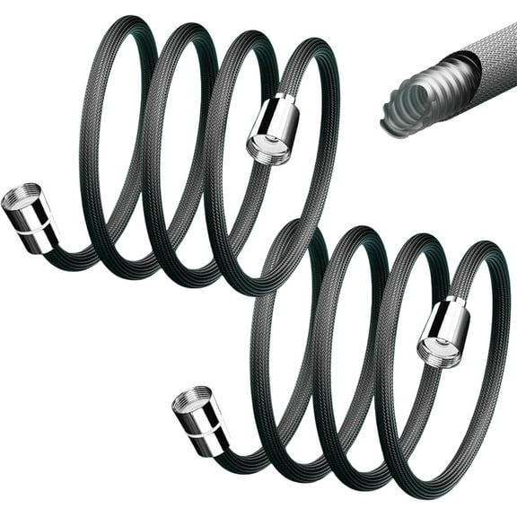 Upgraded Explosion-proof Braided Shower Hose - Anti-leak, Shower Hose Extra Long, Shower Curtain Head Hoses Replacement for Cleaning (Gray*2,78in/2m)
