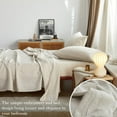 thumbnail image 3 of Simple&Opulence 100% French Linen Sheet Set Breathable Durable for Hot Sleepers Bedding 4 Pcs Set-1 Flat Sheet,1 Fitted Sheet,2 Pillowcases with Hemstitch Lace Embroidery Design (Linen, King), 3 of 8