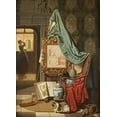 thumbnail image 2 of Grips, Charles Josef 18x24 Gold Ornate Wood Framed with Double Matting Museum Art Print Titled - An Artists Studio, 2 of 4
