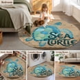 thumbnail image 5 of Round Rug 4Ft Washable Non-Slip, Vintage Sea Turtle Circle Area Rugs for Living Room Bedroom, Brown Nautical Anchor Bubbles Coastal Indoor Floor Mats Carpet Runner for Home Decor Aesthetic, 5 of 8