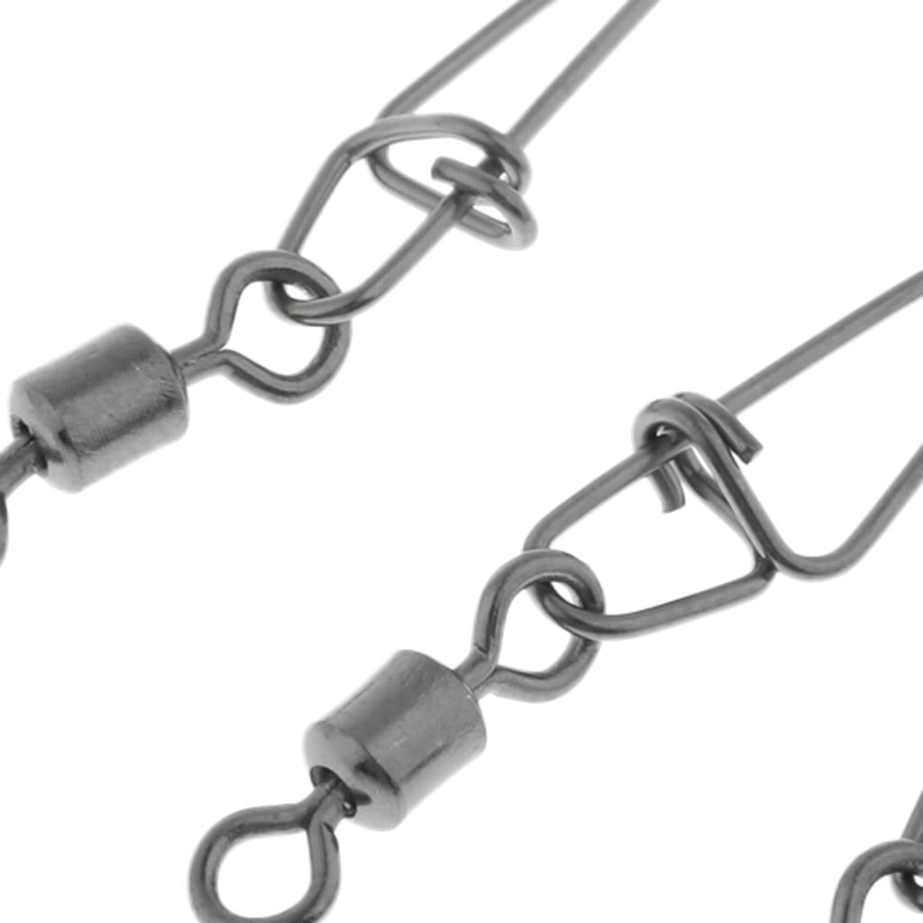 GARENDE 10x50Pcs Fishing Rolling Swivel with Snap Hook Line 3.5cm