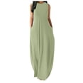 thumbnail image 2 of Summer Dresses for Women 2024 Fit Cute Trendy Dresses for Women 2024 Slim Floral Elegant Cotton Summer Dresses for Women 2024,Women's Sleeveless Loose Plain Maxi Dresses Casual Vest Lon,Green,5XL, 2 of 5