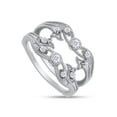 thumbnail image 2 of 1/2 ct t.w Round Cut Lab Created Moissanite Diamond Vine Vintage-Style Solitaire Enhancer Ring Wrap In 14K White Gold Over Sterling Silver (D Color,VVS1 Clarity 0.50 Cttw)-8.5, 2 of 8
