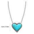 thumbnail image 3 of BAYAIXZ Necklaces for Women Creative Vintage Heart Turquoise Pendant Necklace Personality Fashion Party Boho Jewelry Gifts Necklace Necklaces (Sky Blue,One Size), 3 of 6
