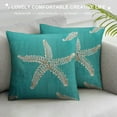 thumbnail image 3 of Qinduosi  Teal Turquoise Starfish Pillow Covers Inch Coastal Beach Nautical Couch Pillow Cases Summer Ocean Aqua Throw Pillows Set of Home Decor for Living Room Bedroom Cushion Outdoor, 3 of 5