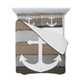 thumbnail image 7 of Anchor Brown Twin Size Down Alternative Comforter, Lightweight Comforter Quilt Bedding Set with Pillow Shams Nautical Grey Rustic Farmhouse Wood Grain All Seasons Bed Comforter Duvet Insert 68"x86", 7 of 7