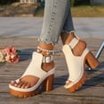 thumbnail image 6 of Caywon Women Gladiator Sandals, Chunky Heel Toe Ring, Ankle Strap Thick Sole Dressy, Comfortable Ladies Shoes Sandalias Cuña Mujer, 6 of 9