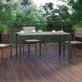 thumbnail image 4 of Flash Furniture Finch Commercial Grade Outdoor Dining Table 55" x 31" with Faux Teak Poly Slats and Metal Frame, Gray/Gray, 4 of 12