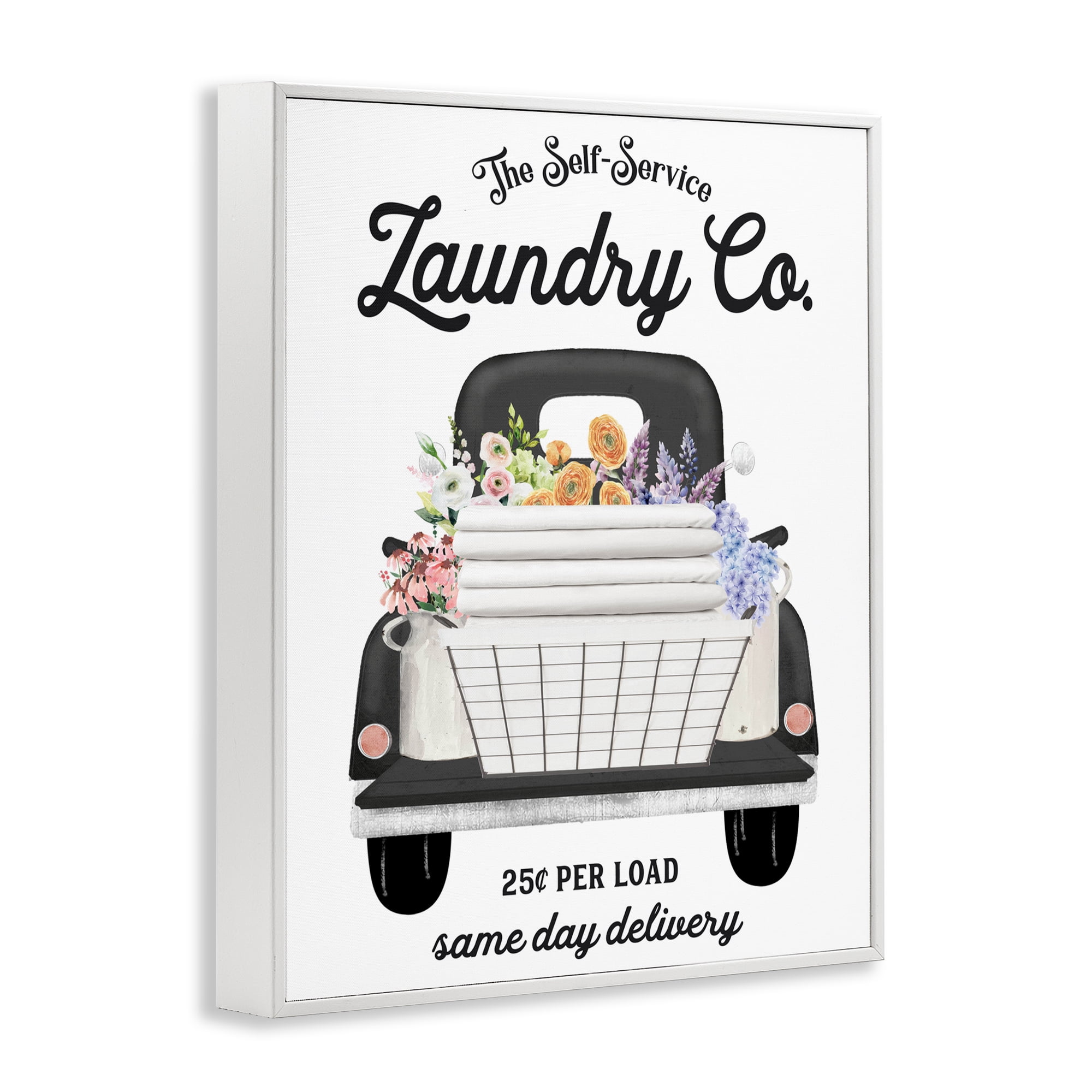 Laundry Service Truck White Framed Giclee Art, design by Lettered and Lined