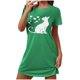 thumbnail image 2 of Camisón corto de mujer, vestido de largo medio con estampado de moda, camisón corto extragrande de mujer, camisón de manga corta con estampado de pecho a la moda, camisón de mujer, 2 of 6