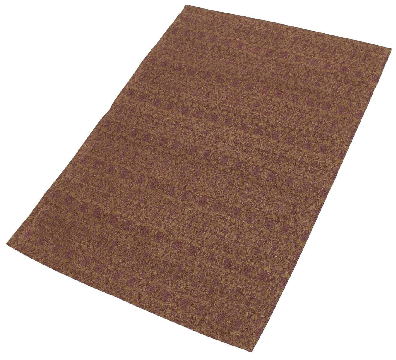 ECARPETGALLERY 4'7" x 6'8" Transitional Collage Handmade Area Rug for Living Room, Dining Room and Bedroom in Brown