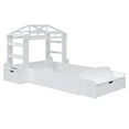 thumbnail image 5 of Miekor Furniture Twin Size House Bed with Bench, Socket and Shelves, White W5UAAK, 5 of 9