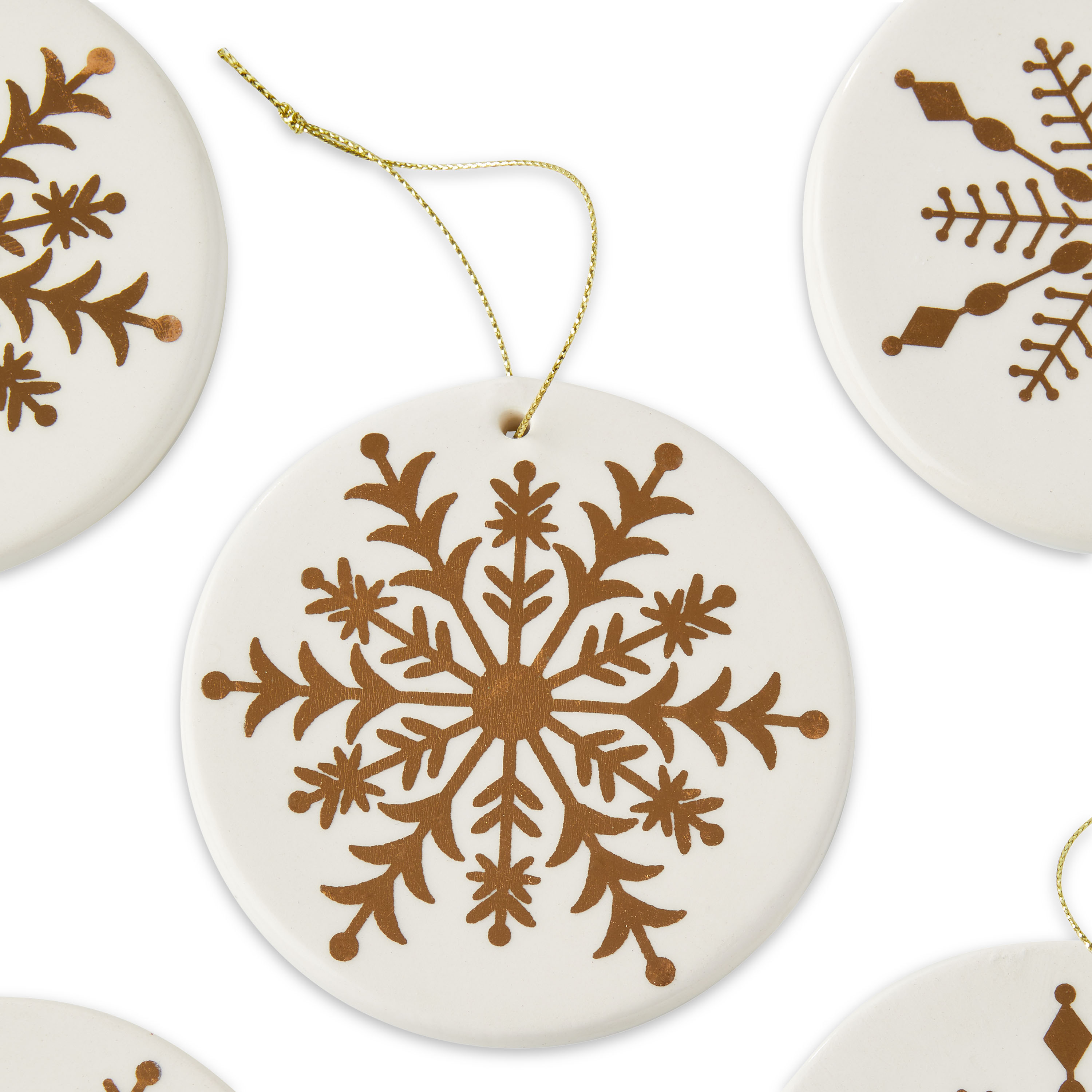 Holiday Time Round Christmas Ornamets with Gold Snowflake, 2 Pack - 6 Ornaments - image 4 of 6