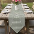 thumbnail image 5 of Sage Green Striped Table Runner Linen Burlap Table Runner 72 Inches Long Farmhouse Stripes Geometric Abstract Dresser Scarves for Kitchen Island Coffee Dining Room Party Wedding Holiday Decor 16"x72", 5 of 7