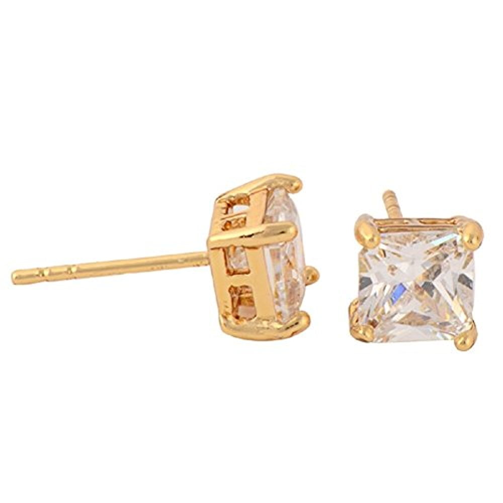 Buyless Fashion Girls Stud Earrings Crystal Zirconia Surgical Steel 5 Pair Pack
