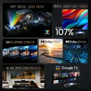Hisense L9H TriChroma 4K Ultra Short Throw Laser TV Projector with 120 Ambient Light Rejecting Screen, Dolby Vision, Dolby Atmos, Google TV