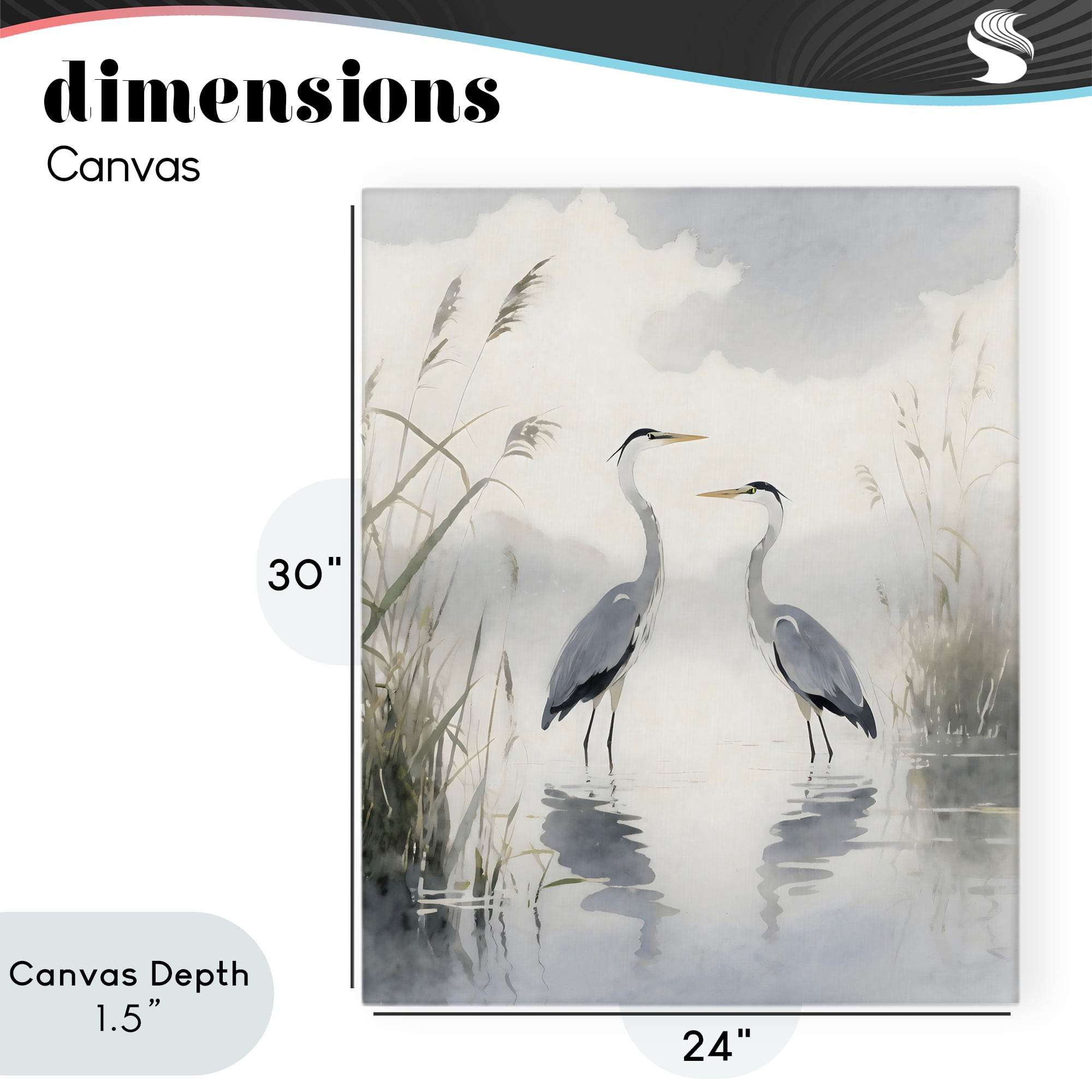 Stupell Industries Serene Wetlands Heron Reflections Canvas Wall Art, design by Creative Studio
