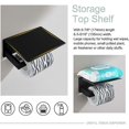 thumbnail image 5 of Soporte de papel higiénico con estante, moderno soporte para papel de cocina de acero inoxidable 304, color negro mate, además de almacenamiento en la pared para teléfono móvil, 5 of 5