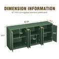 thumbnail image 2 of Semiocthome 67" Sideboard, Curved Contour Storage Cabinet, 4-Doors, Green, 2 of 7