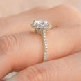thumbnail image 3 of solitaire jewels Dianty 1CT Oval Moissanite Hidden Halo Engagement Ring For Women, 14K White Gold, 3 of 7
