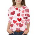 thumbnail image 1 of COM1950s Cadeaux de la Saint-Valentin pour Enfants, Cadeaux de la Saint-Valentin, Mode Filles Enfants Saint-Valentin Femme Col Rond T-Shirt Imprimé Manches 3/4 Blouse, Cadeaux de la Saint-Valentin Enfants, Cadeaux de la Saint-Valentin Enfants, 1 of 9