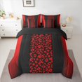 thumbnail image 2 of Homewish Red Leopard Print Twin Bedding Sets 7-Piece for Female, Chic Stripe Abstract Bedding Comforter Set, Modern Fashion Art Reversible Sheet Sets, Ultra Soft Bedroom Decor, 2 of 7