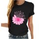 thumbnail image 2 of Puntoco Blusa de manga corta con estampado de moda para mujer, divertida camiseta de cuello redondo, 2 of 4