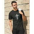 thumbnail image 2 of Christian Cross In Glitch T-Shirt Men -Image by Shutterstock, Male 3X-Large, 2 of 4