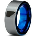 thumbnail image 1 of Tungsten Nevada The Silver State Band Ring 8mm Men Women Comfort Fit Blue Flat Cut Brushed Gray Polished, 1 of 4