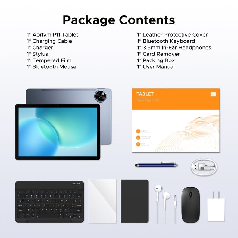 Aorlym P11 Android 16 Tablet, 11 inch Tablet with Gemini AI, 48GB