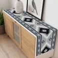 thumbnail image 4 of Haze Blue Boho Table Runner - 72 Inch Long, Kitchen Dining Table Runner Dresser Scarves, Farmhouse Retro Southwest Aztec Motifs Farmhouse Decor for Coffee Tables Wedding Party Banquet, 4 of 8