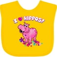 thumbnail image 3 of Inktastic I Love Hippos with Pink Hippo and Flowers Boys or Girls Baby Bib, 3 of 4
