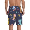 thumbnail image 3 of Easygdp Cartoon Dinosaur Scooter Sport Blue Men's Short Pajama Pants, Sleep Shorts, Household Pants, Casual Pants with Pockets - X-Large, 3 of 9