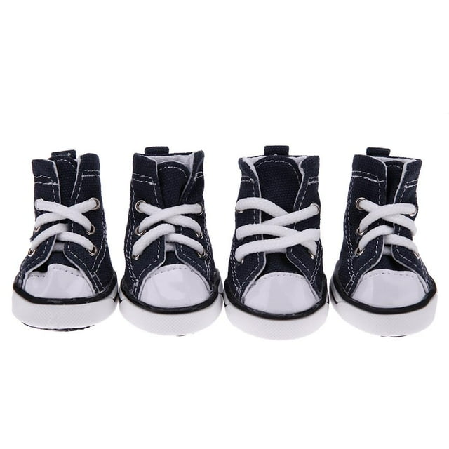 4pcs Denim Pet Dogs Zapatos Anti-Slip Impermeabilizante botas deportivas